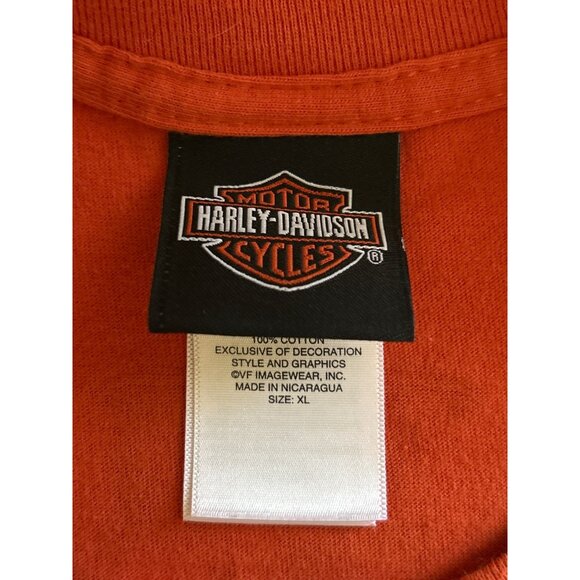 Harley-Davidson Kauai Hawaiian Orange T-Shirt XL 100% Cotton Mens Graphic Tee - Picture 4 of 7